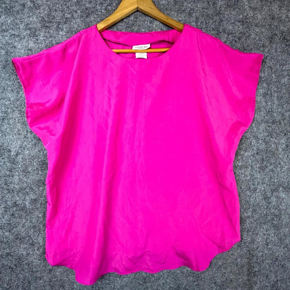 Vintage Lauren Lee‎ Blouse Top Womens 18/38 Pink Dopamine Y2K Coquette Layering